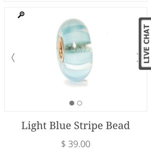 Trollbeads Light Blue Stripe Bead